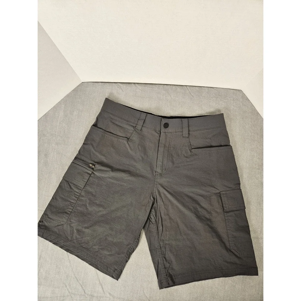 Orvis Mens Cargo Shorts Gray Zip Cargo Pocket Hiking Outdoor